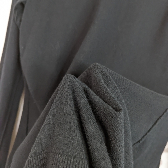 Vince Cardigan Size XS Cotton Black Open Knit Sweater Pockets Longline - Picture 7 of 9